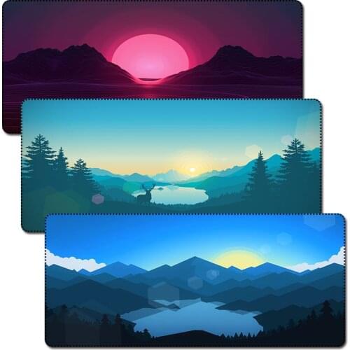 80x30cm Simple Landscape Mouse Pad Lock Edge Game Desk Pad Computer Gift Desk Pad Kawaii Mouse Pad Deskpad Home Decor Desk Mats