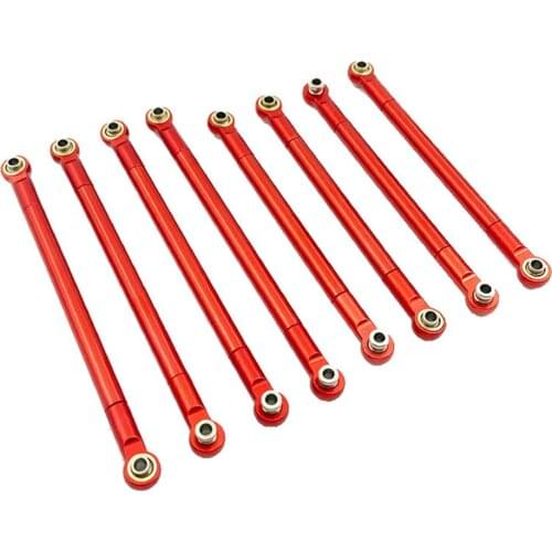 Metal Full Car Tie Rod 8PCS Tie Lever Link Pull Rod for MN86 Full Scale 1:12 Big G 4W Drive RC Car DIY Accessories