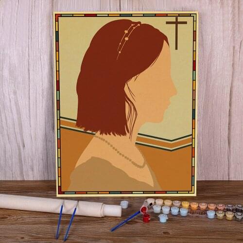 Vintage Movie Lady Bird Retro DIY Paint By Numbers Complete Kit Acrylic Paints 40*50 Canvas Pictures Wall Paintings Wholesale