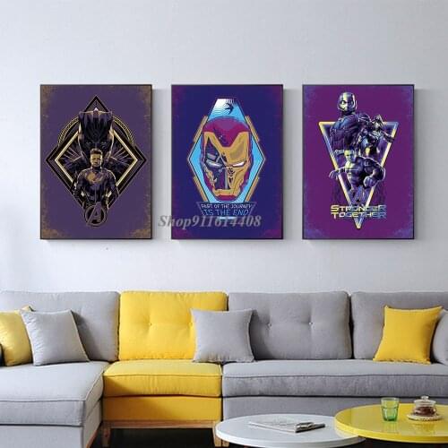 Living Room Wall Decor Avengers Marvel Movie Poster Anime Pictures Superhero Iron Man Wall Art Prints for Home Decor Canvas Art