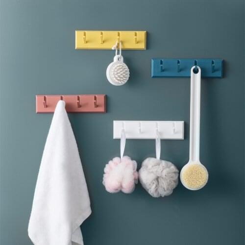 Wall Corner Strong Adhesive Hook Kitchen Wall Cabinet Hook Bathroom Storage Strong Sticky 4 Hooks Up Wall Rails Towel Shelf Rack