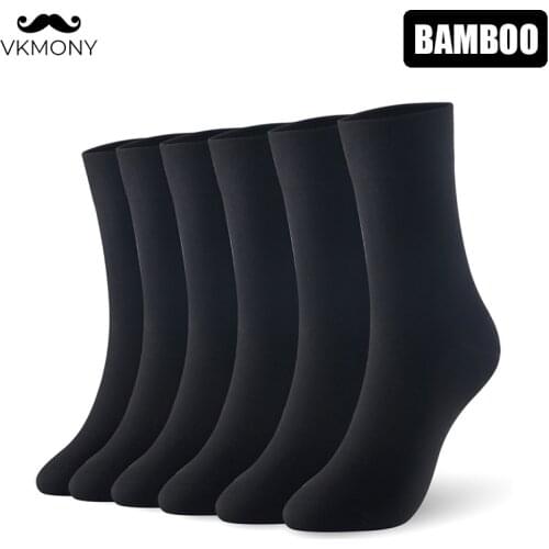Men socks bamboo fiber solid color business man socks 6pairs/lot UK SIZE 7-11 EUR SIZE 40-46 1003 VKMONY