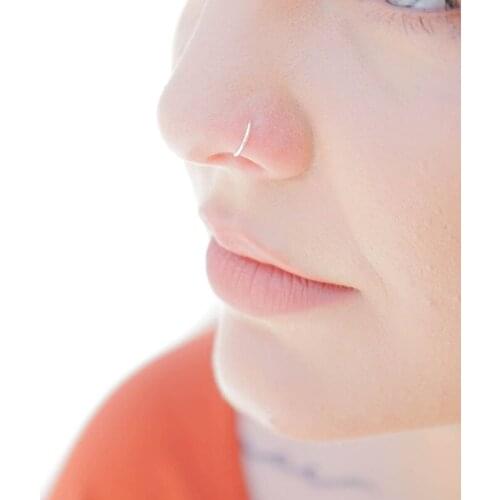 2021 new personality simple fake perforated round nose ring stainless steel spacer ring mens and womens jewelry gifts fashion