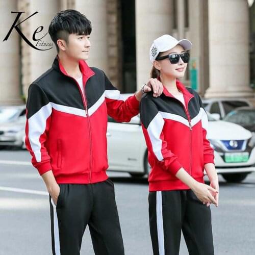 KE thick Korean school uniforms autumn jogging sport clothing kids students age to 18-24 male and female junior tracksuit