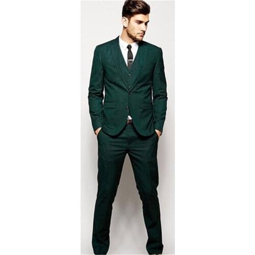 New Classic Men’s Suit Smolking Noivo Terno Slim Fit Easculino Evening Suits For Men Groomsmen Notch Lapel Groom Tuxedos Green T