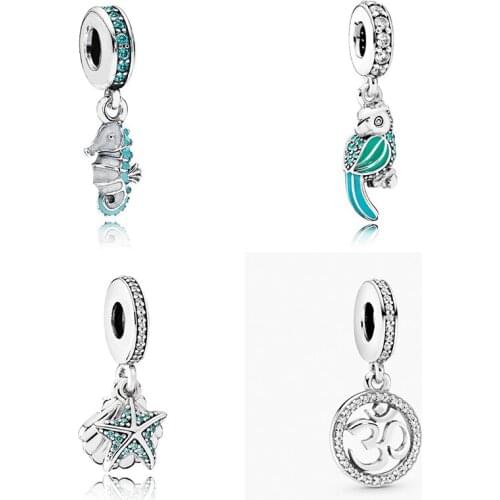 CHAMSS New Fashion Tropical Series Hippo Parrot Starfish And Marine Shell Ornaments Diy Bracelet Original Ladies Jewelry Gift