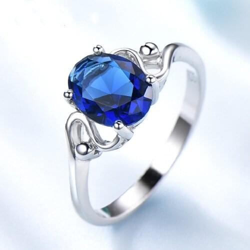Supply new 925 sterling silver sapphire ring birthstone material Promise ring tassel charm