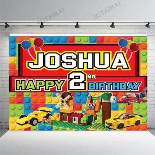 Custom Colorful Building Blocks Photography Background Baby Shower Birthday Party Decorations Backdrops For Studio Vinyl