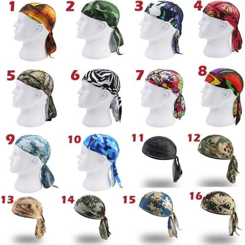 2PCS Printing Cycling Cap Men Running Hiking Fishing Bandana Headscarf Ciclismo Hood hat Skull Caps Breathable Quick Dry
