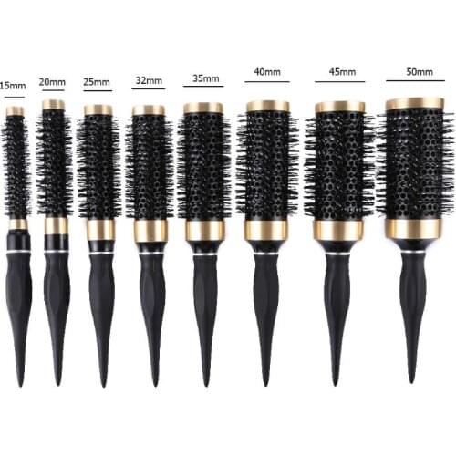 Anti-Static Round Barrel Hair Brush Practical High Temperature Resistant Design Dry Curling Comb Salon Hairdressing Styling Tool