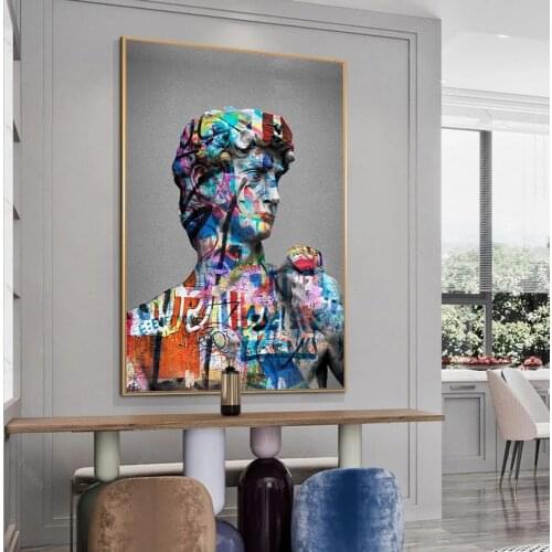 David Sculpture Canvas Painting Graffiti Art of David Poster and Prints Nordic Wall Art Pictures for Living Room Home Decoration