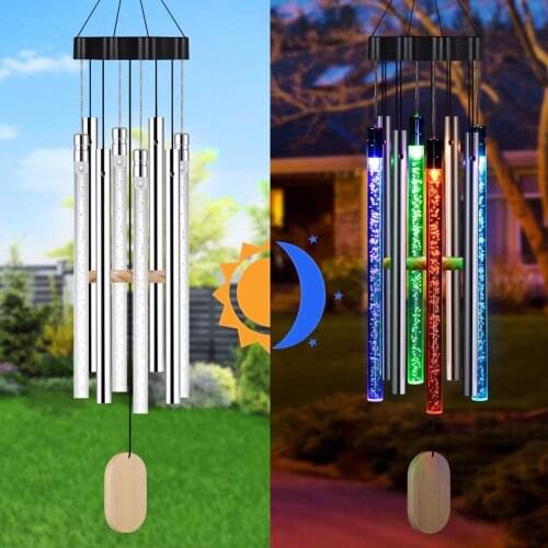 Solar LED Wind Chime Auto-sensing Wind Chime Light Color Changing IP55 Waterproof Hanging Solar Light For Home Garden Decor #W0