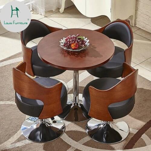 Louis Fashion Cafe Furniture Sets Modern Simple Wood