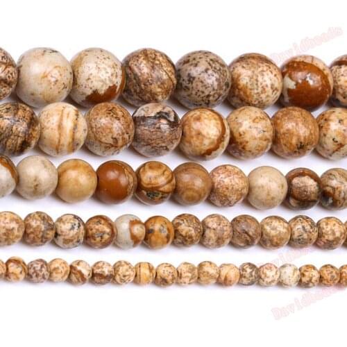 Spedizione gratuita in pietra naturale picture jaspers rotonda beads 4 6 8 10 12 mm scegli la tua taglia per monili che fanno