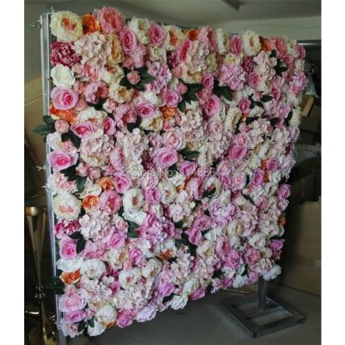 SPR hot mix color penoy rose flower wall wedding backdrop artificial flower table runner arch decorative flore Free Shipping