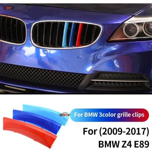 Car Styling ABS Accessory For Z4 E89 2009-2017 3 colors Front Racing Grille Clips Coves Decoration Trim Stripe Decal Sticker