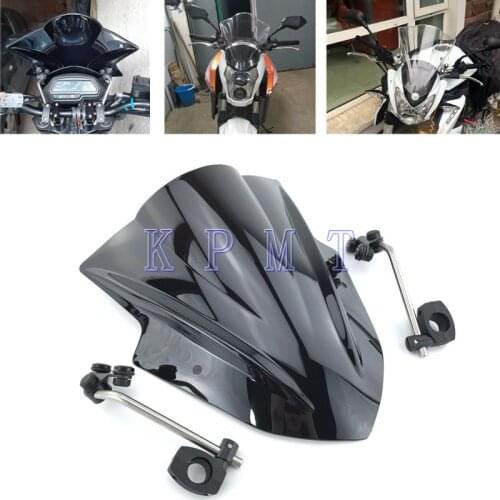Motorcycle Windshield Windscreen With Adjustable Bracket Wind Screen For Yamaha MT125 FZ1 FZ6 FZ8 FZ8N XJ6 MT-01 MT03 MT09 MT07