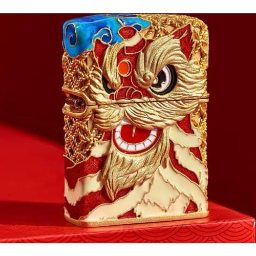 High-quality new kerosene lighter copper windproof personalized gift gold-plated heavy armor thickened shell