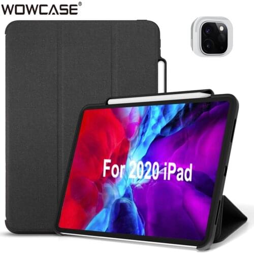 WOWCASE for iPad Pro 12.9/11 Case 2020 Auto Sleep/Wake Cloth Texture Back Cover for iPad Pro 12.9 4th Gen with Pencil Holder