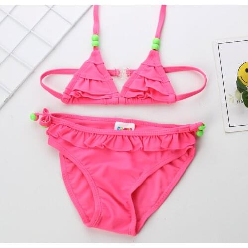 Bikini 2020 Girls Bikini Set 2~7Y Girls Swimsuit Ruffle style Children swimwear High quality Swimming suit for Kid Girls-ST113