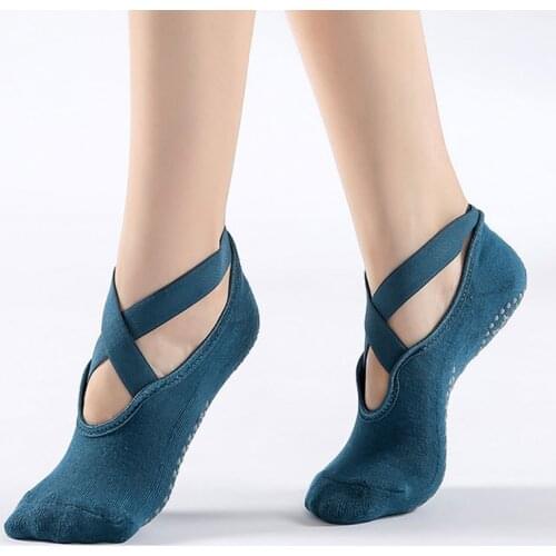 1 Pair Bandage Women Yoga Socks Anti-Slip Quick-Dry Damping Pilates Ballet Socks Good Grip For Women Cotton Socks