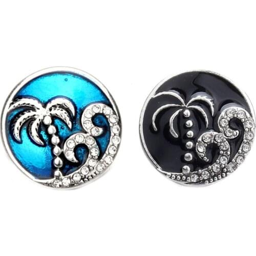 10pcs/lot High Quality Snap Button Jewelry DIY Vacation Rhinestone 18mm 20mm Metal Buttons Fit Snaps Bracelet Bangle
