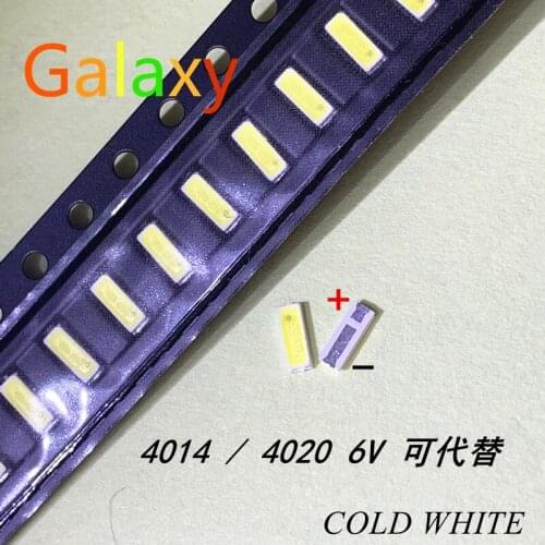 1000PCS/Lot 4014 4020 CHIP-2 SMD LED Beads Cold white 1W 6V 150mA For TV/LCD Backlight