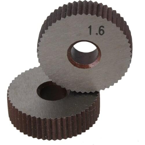 2Pcs Straight grain 1.6mm Gear Hob Wheel knurl HSS wheel Knife Knurled Lathe Embossing wheel Machine Tools Accessories