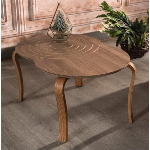 2021 wood coffee tables Medium Coffee Table Wood Lükens Foot Ellipse Carved Walnut