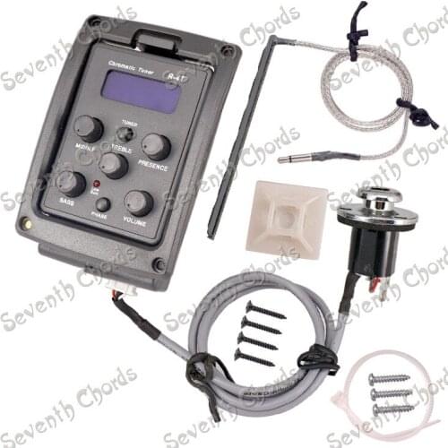 4-Band EQ Equalizer Acoustic Guitar Preamp Piezo Pickup With LCD Tuner - R-4T