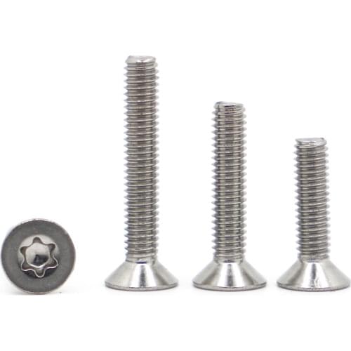5-50pcs 304 A2-70 Stainless Steel Six-Lobe Torx Screw M1.6 M2 M2.5 M3 M4 M5 M6 M8 GB2673 Flat Countersunk Head Six Lobe Bolt