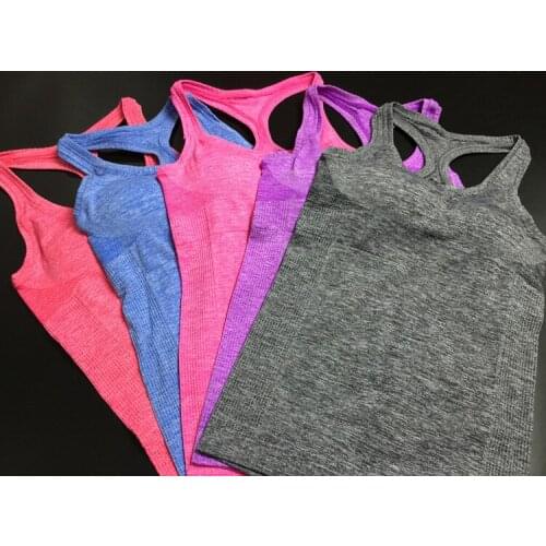 5 Color Absorb Sweat Quick Drying Professional Sexy Padded Sports tank Top Vest bra Running Wireless Running Underwear for Women