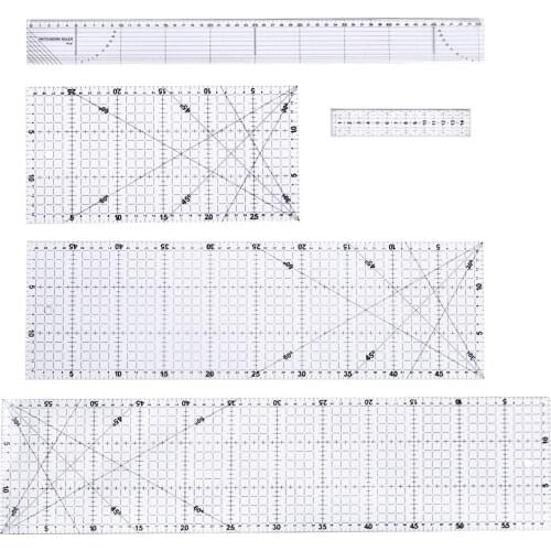 5Pcs/Set Hand Tool Patchwork Quilting Drawing Straight Ruler Tailor Yardstick Cloth Cutting Craft DIY Sewing Tools