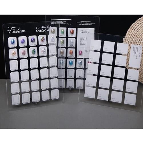 Acrylic Clear Table Top Nail Art Display Board Transparent Fake Nail Tips Showing Holder Nail Practice Props Tools