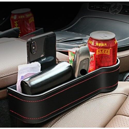 Seat Gap Car Storage Box Seat Crevice Pocket Catcher PU Leather Universal Auto Organizer Card Phone Holder Stowing Tidying