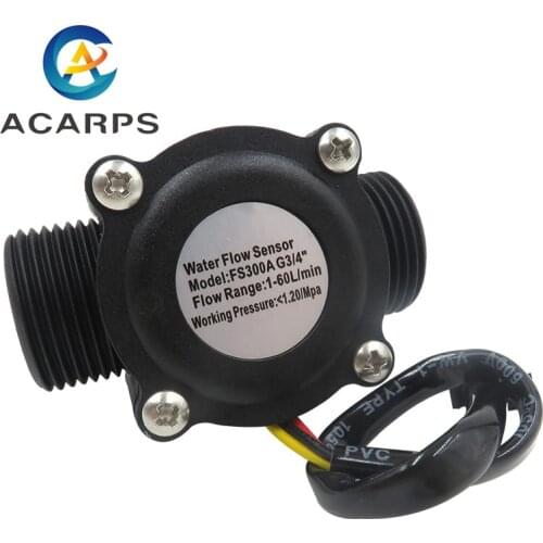 3/4" Water Flow Sensor 2.0MPa Hall Sensor Turbine Flowmeter DC5~18V Control Liquid Flow