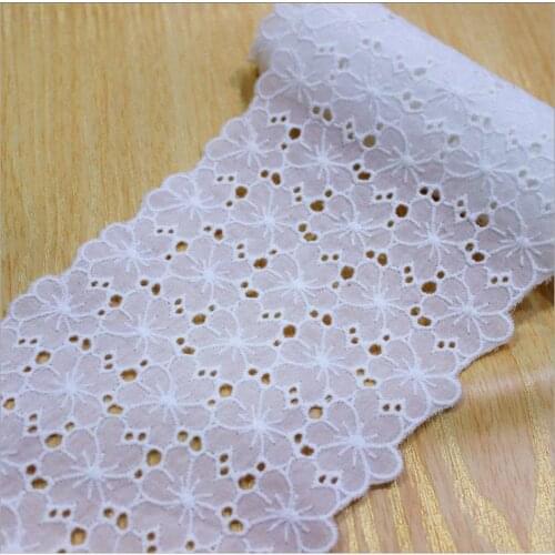 Exquisite small flowers cotton embroidery striped flower girls clothing womens Accessories 11cm wide lace Accessories