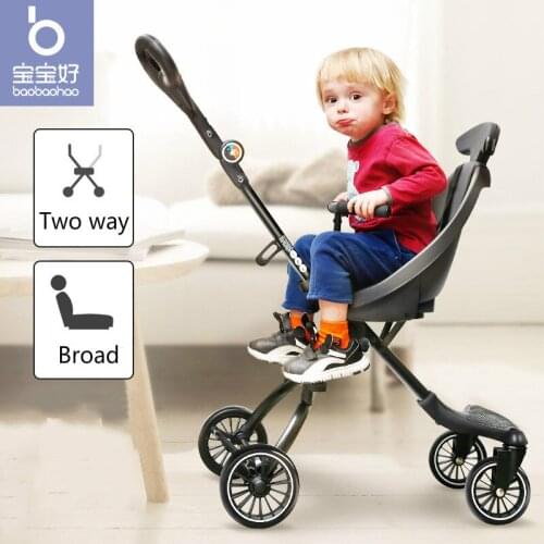 Baby Stroller Foldable Lightweight Two-way Four-wheel High Landscape Children Slip Baby Artifact for Baby Buggy