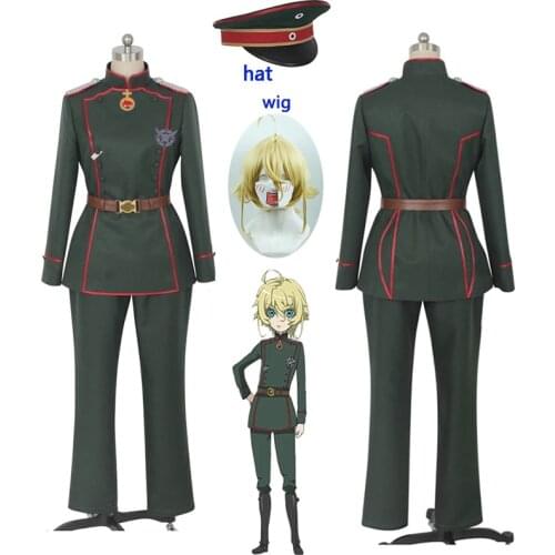 Saga of Evil Tanya Tanya Von Degurechaff Cosplay Costume Stage Performance Dress Halloween Costumes and Wig Free Shipping