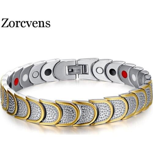 Modyle Gold-Color brand new women multi fuction men magnetic bracelet jewelry healthy care carbon bracelets&bangles for men