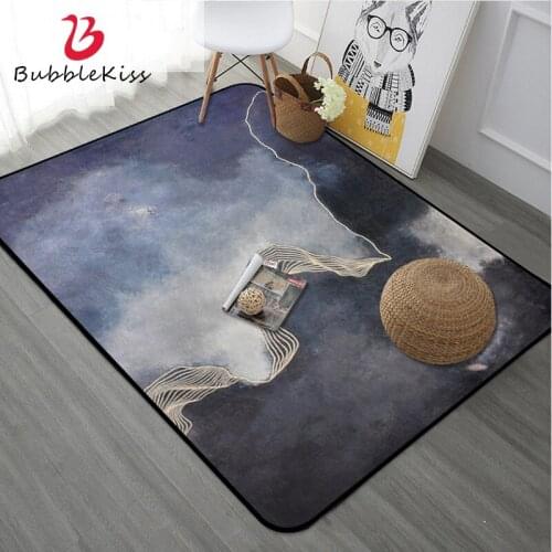 Bubble Kiss Golden Line Pattern Carpet Nordic Style Bedroom Decor Carpet Home Non-Slip Living Room Carpet Kid Room Baby Game Rug