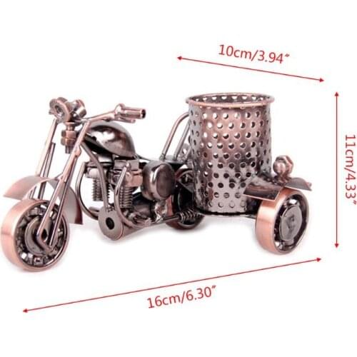 Creative Motorcycle Metal Iron Pen Pencil Holder Desktop Storage Organizer Brush M17F
