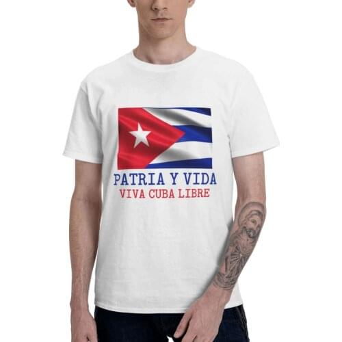 Cuba Flag T Shirt Mens Cotton Printed T-shirts Graphic Tshirt Short Sleeve Cuban Pride Proud Tees Tops