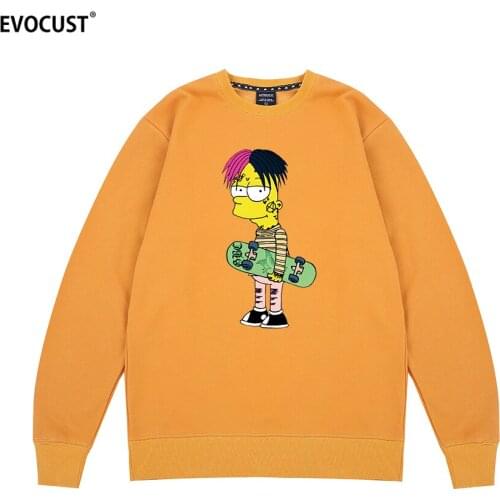 Lil peep Hellboy Hell Boy Cry Baby funny Rapper Hip Hop Harajuku Ullzang Sweatshirts Hoodies men women unisex Combed Cotton