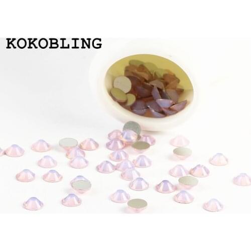 Flat Back Best Crystal Pink Opal 1440pcs/pack ( Nail Art decorations ) Non Hot Fix Glue on rhinestones for nails diy
