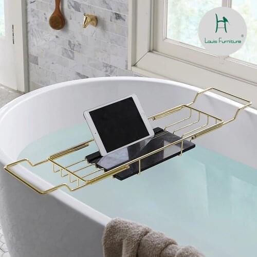 Louis Fashion Bathroom Furniture European style bathtub rack telescopic anti-skid multi-functional