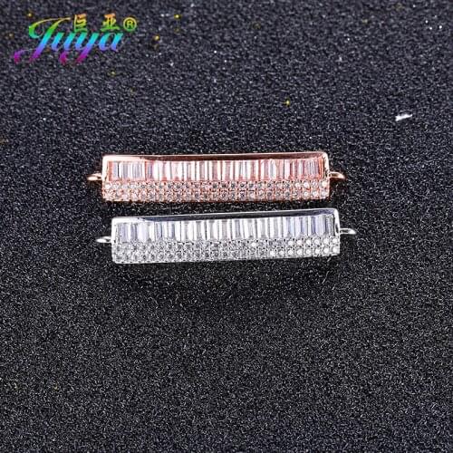 Cubic Zirconia Connectors Supplies Gold/Rose Gold Metal Connector Charms Accessories For Earrings Bracelets DIY Making