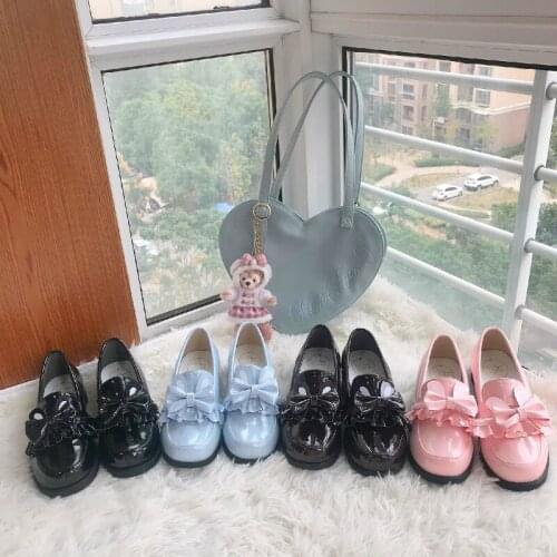 Sweet Pu Loli Girls Female Kawaii Tea Party Japanese Cute Anime Lolita Shoes Woman Cosplay Harujuku Jk Uniform Shoe big size 41