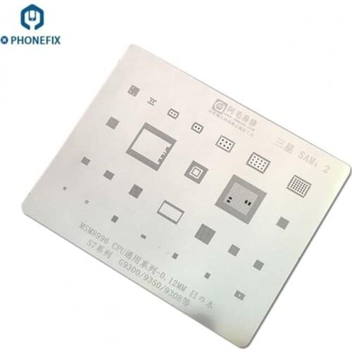 Multi-purpose 0.12mm BGA Reballing Stencil for Samsung S9 S8 S7 S6 Series Motherboard Repair Tin Reballing Stencil Template