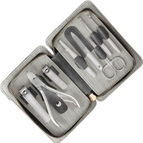 Manicure Set Pedicure Kit Nail Clipper Stainless Steel Professional Toenail Cutter Tools Portable Travel With PU Case